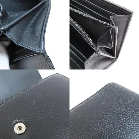 CHANEL Black Caviar Leather Logo Wallet - Picture 8 of 11